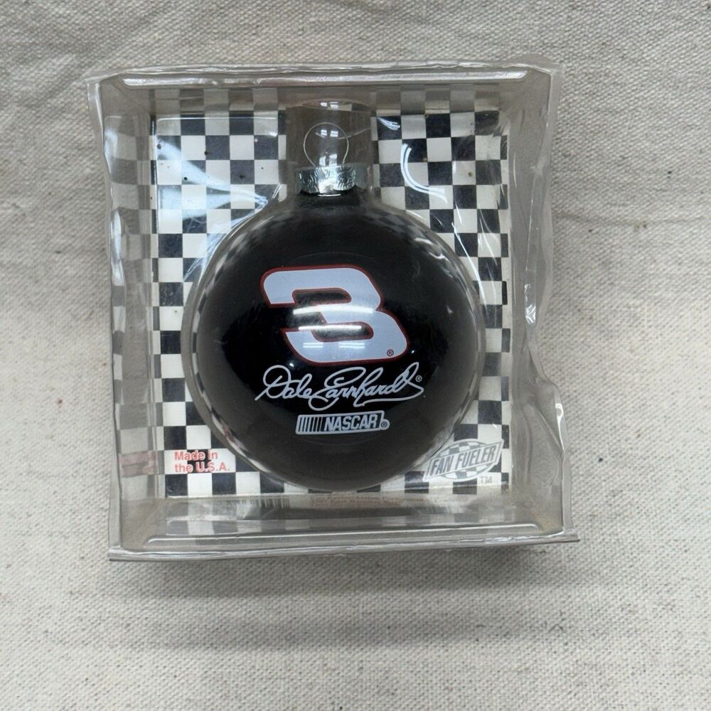 NASCAR Dale Earnhardt Sr. #3 Black Glass Bulb Christmas Ornament Mancave Gift